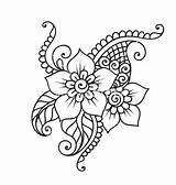 Henna Flower Mehndi Vector Drawing Ornament Designs Abstract Ornaments Hand Vectorstock Patterns Drawn Handdrawn Tattoo Tattoos Flowers Choose Board Zentangle sketch template