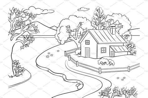 related image coloring pages nature landscape coloring pages