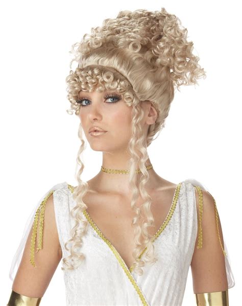 Athenian Goddess Blonde Wig Greek Grecian Roman Fancy Dress Costume