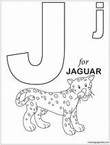 Letter Jaguar Pages Coloring Alphabet Color Print sketch template