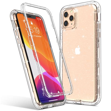 iphone  pro max case ulak slim clear glitter sparkle heavy duty