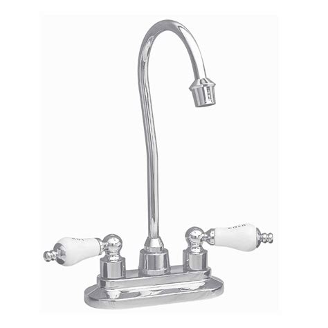 gooseneck bar faucet heavy cast brass chrome  handles
