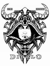 Diablo Coloring Iii Demon Hunter Drawings Vector Behance Wizard Doctor 600px 62kb sketch template