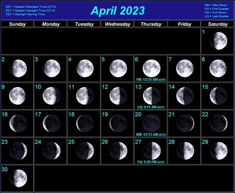 high resolution moon phase calendar