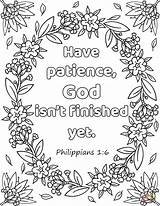 Coloring Patience God Pages Finished Yet Printable Bible Isn Verse Kids Sheets Verses Book Adult Inspirational Scripture Print Widow Offering sketch template