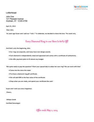 sample direct mail marketing letters