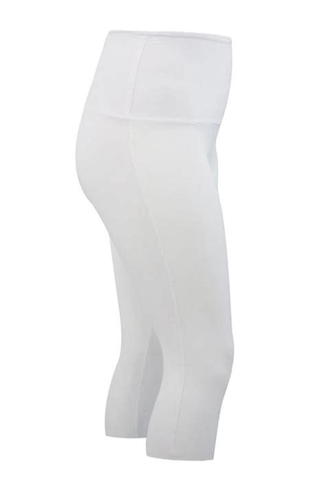 White Tummy Control Soft Touch Cropped Leggings Plus Size