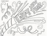 Coloring Pages Years Year Doodle Happy Hat Doodles Celebration Printable Kids Popular Sheets Visit Colouring Alley Coloringhome sketch template