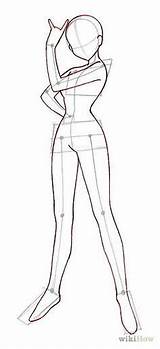 Drawing Girl Outline Body Base Draw Female Anime Manga Sketch Easy Drawings Pose Figure People Sketches Simple Sailor Anatomy Beautiful sketch template