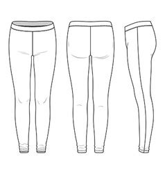 womens leggings template  sided view vector image
