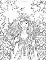 Coloring Pages Adult Fenech Selina Fairy Printable Books Fantasy Colouring Dragon Artist Mystical Mermaid Fairies Print Dragons Elf Adults Voor sketch template