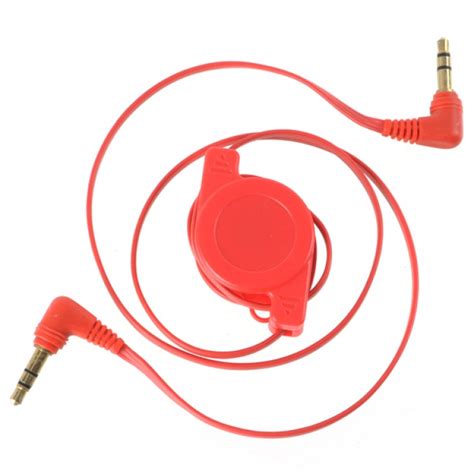 3 5mm Retractable Stereo Audio Extension Cable Male To Male 65cm Red