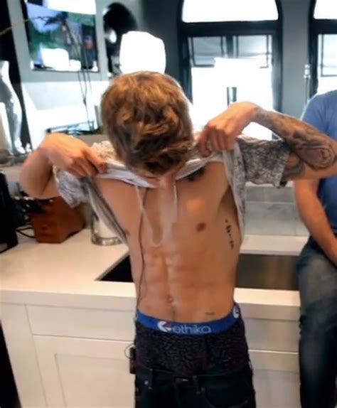 celeb saggers justin bieber nearly sagging below dick in believe trailer