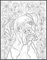 Coloring Pages Dogs Adults Stress Book Dog Adult Printable Books Kids Hond Print Boxer Colouring Two Dieren Color Who Relief sketch template