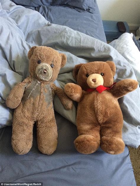 adults compare   childhood teddy bears   versions