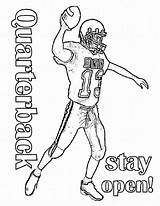 Coloring Football Pages Kids Printable Quarterback Player Bowl Super Print Sunday Sports Manning Peyton Raiders Template Greenbay Ecoloringpage Via Preschoolers sketch template