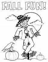 Coloring Pages September Fall Scarecrow Fun Print sketch template