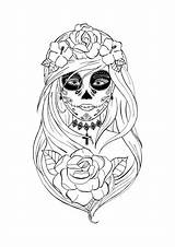 Muerte Catrina Calaveras Mexicanas Skulls Calacas Calavera Visitar Calaveritas Society6 sketch template