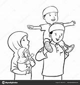 Muslim Family Happy Vector Illustration Depositphotos Stock Gmail sketch template