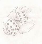 Dice Draw Flaming Flames sketch template