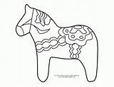 Dala Horse Coloring Popular sketch template