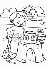 Coloring Pages Summer Beach Kids Scene Season Printable Getcolorings Print Part Color Popular Little sketch template