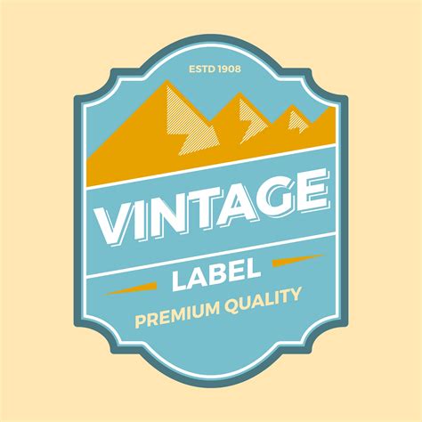 flat vintage label vector  vector art  vecteezy