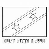 Flag Nevis Kitts sketch template