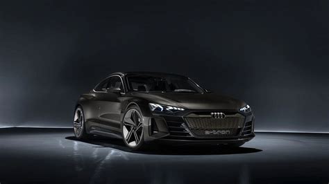 Audi E Tron Gt 2020 Black Color Front Side View 4k Uhd