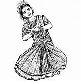 Classical Draw Bharatnatyam Dancers Bhangra Dances Powpow sketch template