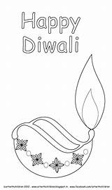 Diwali Diya sketch template
