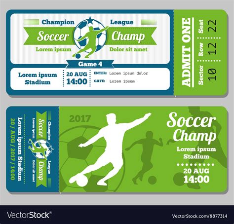 football soccer ticket template royalty  vector image