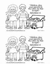 Obey Coloring Parents Children God Bible Clipart Pages Gives Church Preschool Food Obedience Kids Activity Verse Printable Color School Lessons sketch template