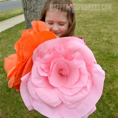 giant crepe paper flowers happy hour projects