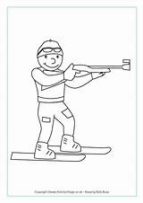 Biathlon Olympics Activityvillage Tracing Hiver Handwriting Shooting Olympiques sketch template