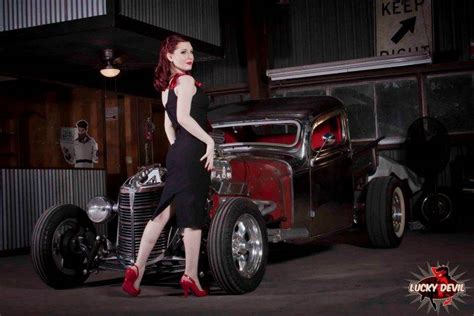 women car redhead high heels lucky devil women with cars old car