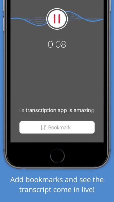 iphone screenshot  transcription app add bookmark