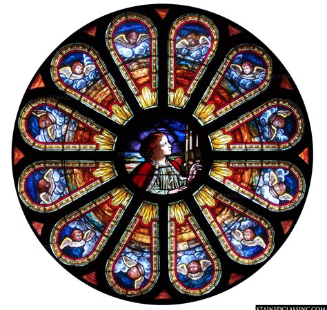 saint cecilia religious stained glass window