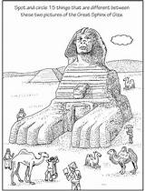 Sphinx Spot Publications Dover Egyptian Choose Board Coloring Pages Difference sketch template
