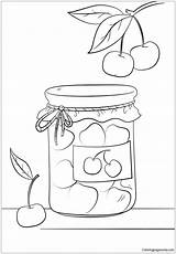 Pages Jam Cherry Jar Coloring Food Color sketch template