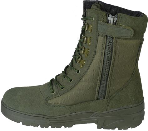 savage island suede side zip combat boots green  uk amazoncouk shoes bags