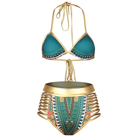 tonichella african two pieces bath suits bikini set sexy women high