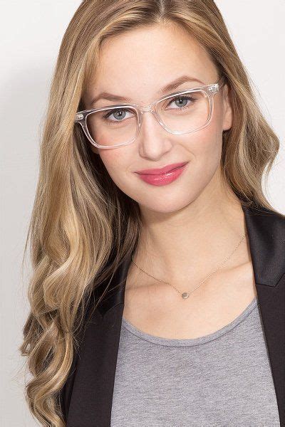 pacific rectangle clear frame eyeglasses eyebuydirect in 2020