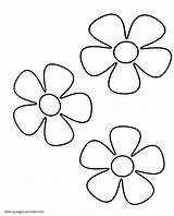 Coloring Kindergarten Flowers Three Simple Pages Kids Printable Sheets Nature sketch template