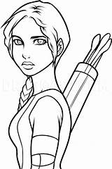Katniss Everdeen Draw Hunger Games Anime Clipart Drawing Drawings Step Easy Cartoon Dragoart Coloring Sketch Tutorial Trace Tribute Print Hair sketch template