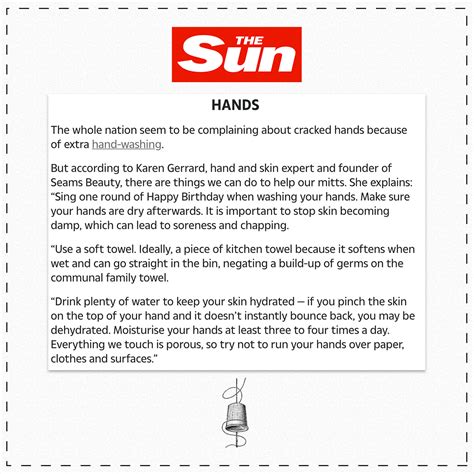 sun newspaper tips     hands words  karen