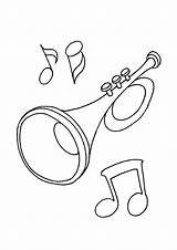 Trumpet Bestcoloringpagesforkids Notes sketch template