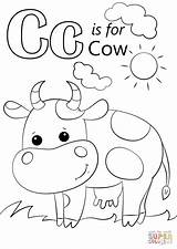 Coloring Letter Cow Pages Printable Preschool Alphabet Crafts Color Letters Worksheets Toddlers Print Activities Colouring Farm Supercoloring Toddler Preschoolers Theme sketch template