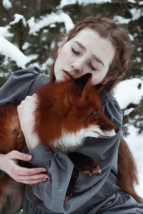dreamy portraits of redheads paired with a fiery fox