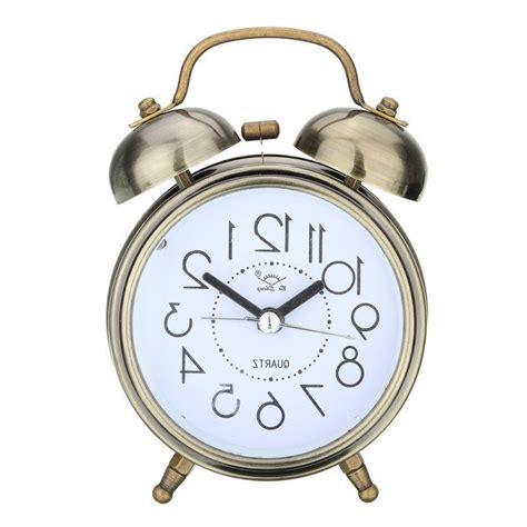 Alarm Clock Vintage Retro Silent Pointer Clocks Round